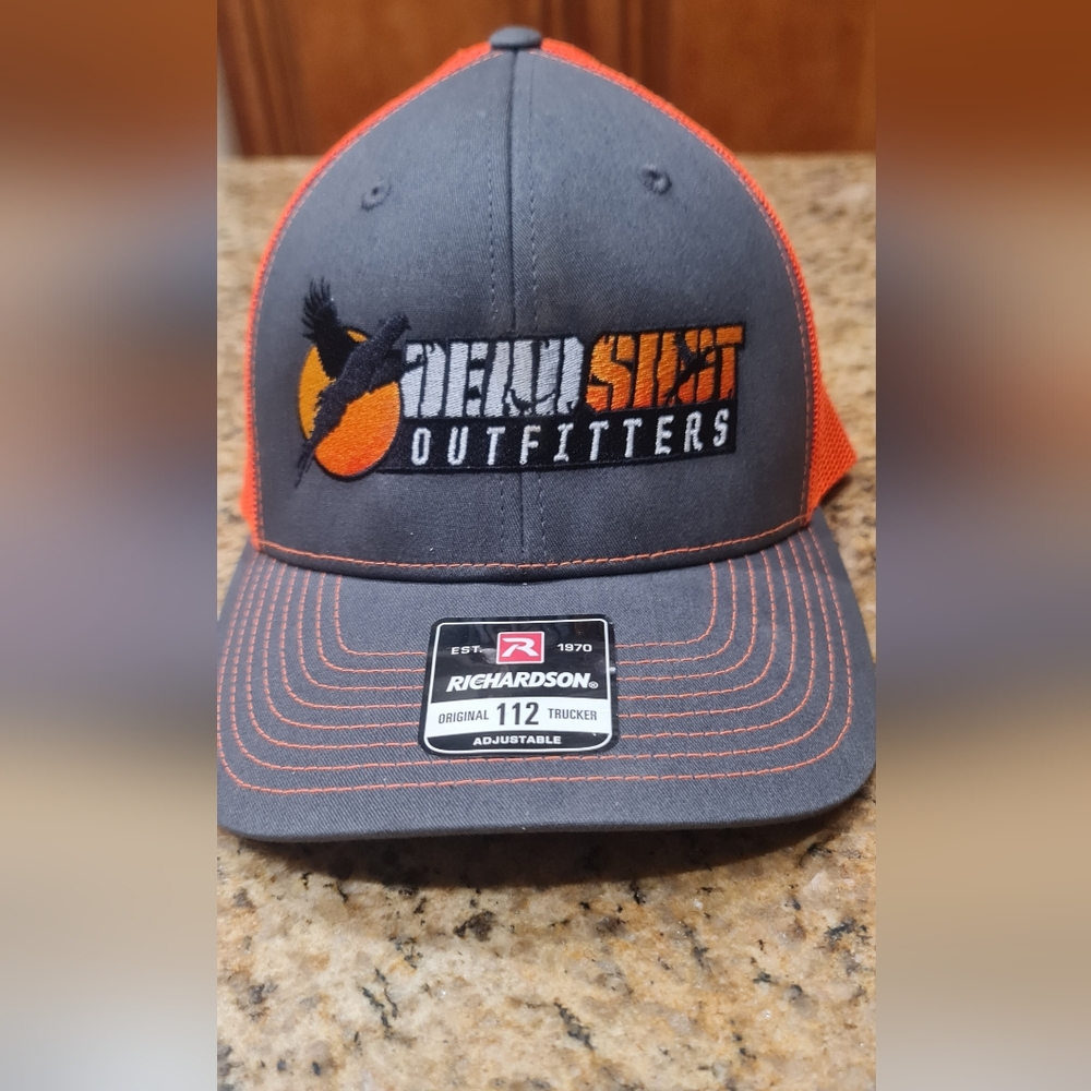 Richardson Est 1970 Head Shot Outfitters Gray & Orange Net Adj Cap NWT